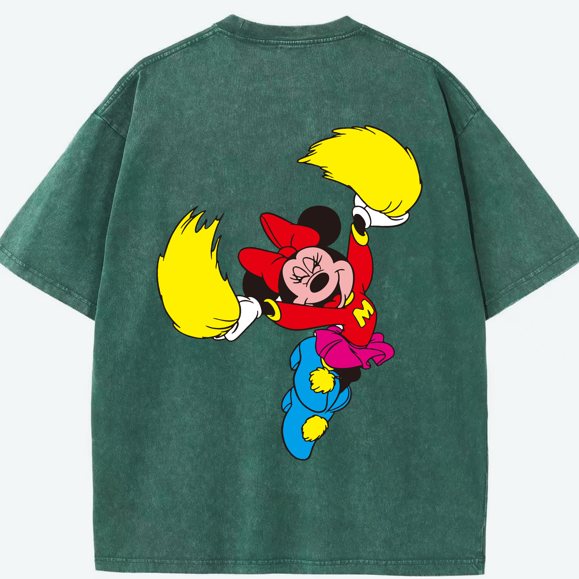 （画像用） ミッキーマウス Mickey Mouse 綿100% ヴィンテージ風 半袖Tシャツ（背面プリント）